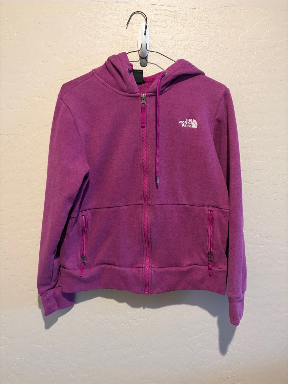The North Face Women's Magenta Zip-Up Fleece Hoodie